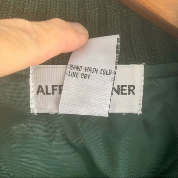 Alfred Dunner Corduroy Retro Velour Green Zip Sweater Vest Vintage Women's Sz 16 - Picture 7 of 7